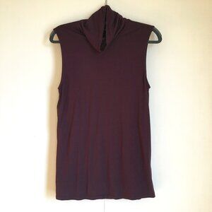 RW&CO. Plum Mockneck Soft Sleeveless Jersey Tank